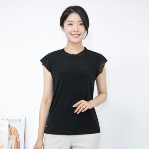 [모슬린]엄마옷 망 라운드 캡 나시 티셔츠 MQG127085 마담 미시 중년여성 빅사이즈 할머니옷 50대 60대 7..