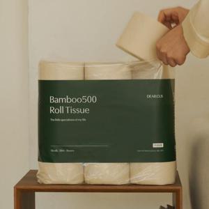 디어커스 뱀부500 먼지없는 대나무 화장지 휴지 3겹 18롤