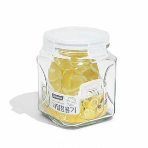 핸디캐니스터 글라스락 사각 캐니스터 1.5L 과일청 용기