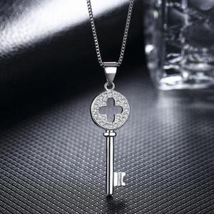 [엘스쥬쥬]N68 Silver 네잎클로버 열쇠 키 목걸이 은목걸이