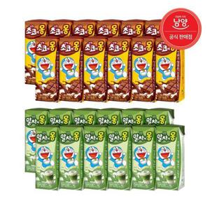 [남양유업](혼합)말차에몽 190ml 12팩+초코에몽 190ml 12팩