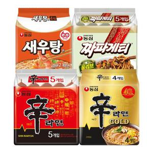 농심 봉지라면 혼합 18봉 (신라면5+신라면골드4+새우탕면4+짜파게티5)
