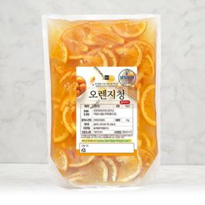 (봄봄푸드)수제청 오렌지청 500g 껍질포함 슬라이스x1 파우치포장