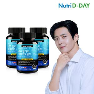 뉴트리디데이 메가렉스 rTG 알티지 오메가3 골드 90캡슐 x 3개 (총9개월분) + 쇼핑백