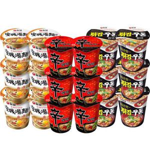 농심 컵라면 혼합 18개(신라면6개+튀김우동6개+안성탕면6개)_