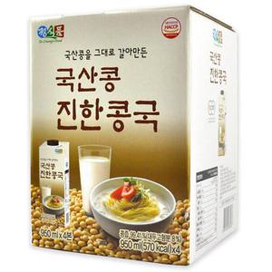 [해핑] 코스트코 정식품 국산콩 진한 콩국 3800ml (950ml x 4본) 콩국물 콩국수