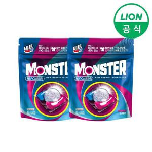 [라이온코리아]비트 캡슐세제 몬스터팟 10X 삶음파워 유칼립투스 러쉬 25입 2개