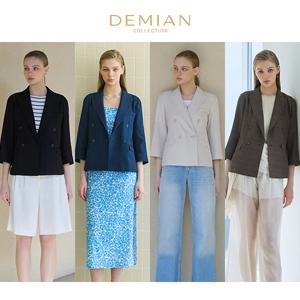 [데미안(DEMIAN)] 26SS 올데이 에어리 썸머 더블버튼 하프 자켓 2종