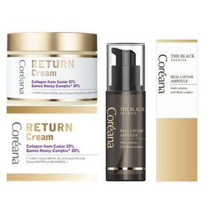 [코리아나]캐비어 리턴크림&앰플 패키지 1세트 (크림 100ml 1통 + 캐비어앰플세럼 50ml 1병)