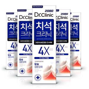 2080닥터크리닉 치석크리닉 고불소 치약120g 5개