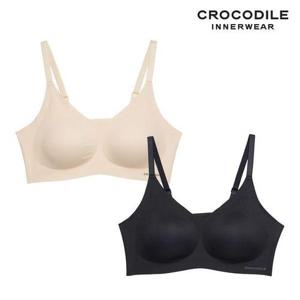 [크로커다일 이너웨어]에어로쿨 인견쉘론 스트랩 심리스브라 1 +1종 CDWBR6M1215T