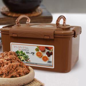 이젠 사각 황토 진공항아리 밀폐용기 김치통 누름독 반찬통 11L