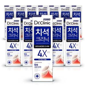 2080닥터크리닉 치석크리닉 고불소 치약120g 12개