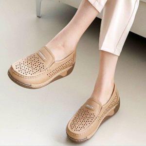 [제이시]제이시 푹신한 5cm 여자 펀칭 여름로퍼 소가죽 S115