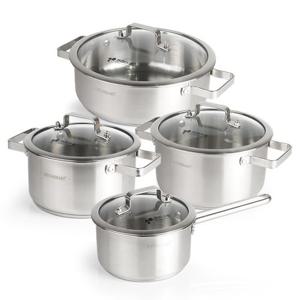 키친아트 올가 인덕션 스텐냄비 4종 편수18cm+양수20cm+양수22cm+전골26cm