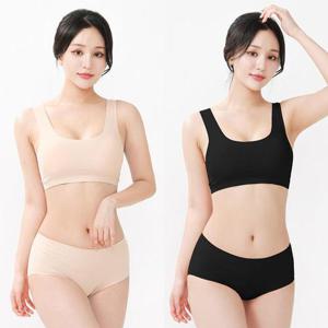 [고아라]냉감 노와이어 심리스 스포츠 브라 탑 팬티 세트 GB5491S