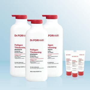 닥터포헤어 저자극 볼륨강화 탈모샴푸 폴리젠 씨크닝 샴푸 500ml+70ml x3개