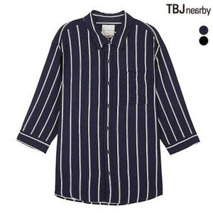[티비제이]남성 루즈핏 레이온 스트라이프 셔츠(T193SH310P)