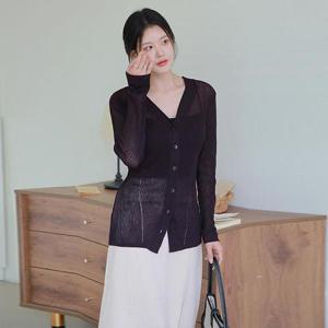 [최초가 109,900원][르포엠]린넨 블렌드 에뜨와 스카시 가디건 3종세트