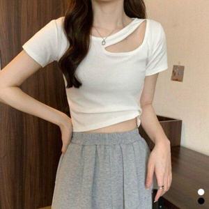 [모노무드]LMO 메쉬 프리미엄 슬릿 세미크롭반팔티