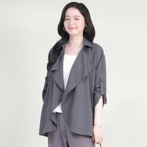 [애비뉴투지]엄마옷 테일러 카라 드레이프 여성 봄 가을 긴팔 칠부 롤업 자켓 J05613