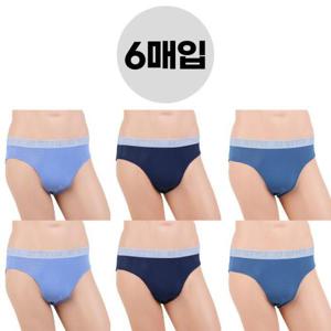 [제임스딘]제임스딘 남성 시원한 여름용 삼각팬티 에어로쿨 아웃밴드 패션 브리프 6매