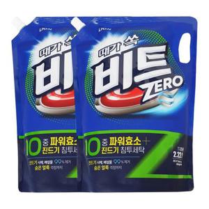 [유한락스]때가 쏙 비트 제로 세탁세제 리필 2.22L /일반드럼겸용 x2