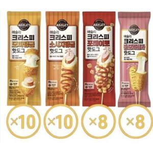 [일억별]애슐리 크리스피 핫도그 4종세트 36개(모짜탱글+소시지 각10개,통모찌+포테이토 각8개) (38037312)
