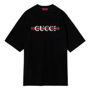 해외배송 26SS 구찌 프린트 코튼 저지 티셔츠 784361XJGTE1152 BLACK