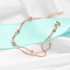 체인 볼 92.5 실버 로즈골드 두줄 체인 은 팔찌 SH168