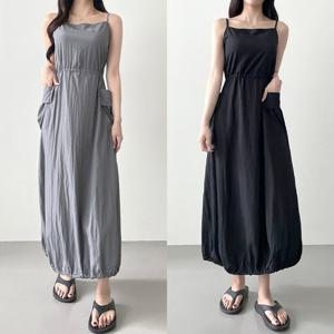 ★당일출고★플러터링 스트링 끈나시 원피스_3196#
