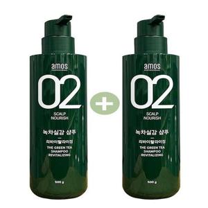 1+1 아모스 녹차실감 샴푸 리바이탈라이징 500g(AD)