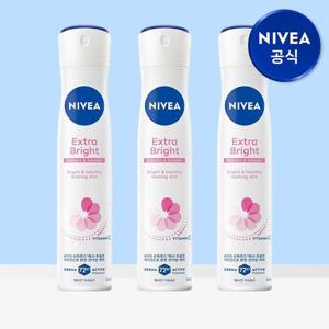 [니베아 공식] 니베아 데오드란트 스프레이 엑스트라 브라이트 200ml 3개