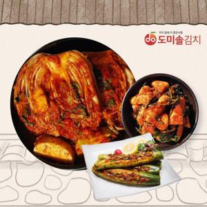 [도미솔김치]국산100% 사랑채포기김치6kg+총각김치2kg+오이통김치2
