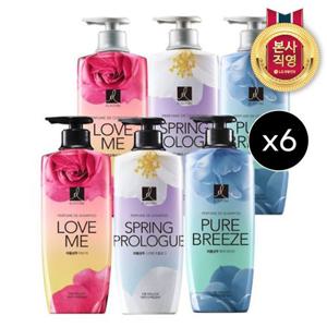 엘라스틴 퍼퓸 샴푸/린스 600ml x 6개 (러브미/퓨어브리즈/키스더로즈/스프링프롤로그)택1
