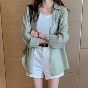 여성 여름 시스루 남방 셔츠 아우터 WFNFXLI
