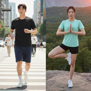 [에딘스(EDINS)(KBTco.)]남녀공용 냉감 쿨 쿨링 무지 반팔티 얇은 러닝 반팔 티셔츠 (49194696)