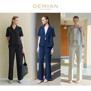 [방송에서만][데미안(DEMIAN)] 26SS 어반 클래식 썸머 브리즈 수트 셋업 3종 (하프 자켓 + 탑 슬리브리스 + 팬츠)