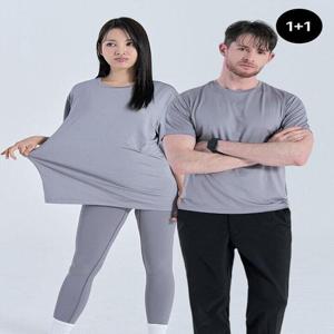 [마운틴벨리][1+1] 남여공용 여름 폴리 냉감 스판 기능성 라운드 반팔 티셔츠
