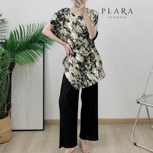 [플라라]플라라 (88까지)플리츠언발펄블라우스+팬츠SET
