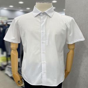[트루젠]남성 베이지핏 구김없는 드리치 에어로쿨 스트레치 기본 화이트 여름 반팔 캐주얼 와이셔츠_JK