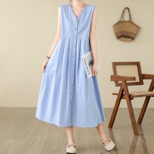 [블랙퀸] 미라벨 A라인 민소매 원피스 blk003391