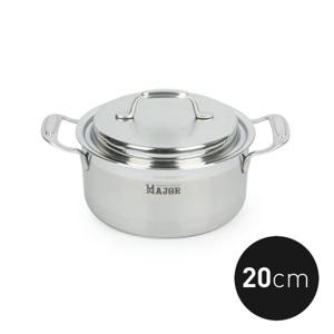 키친아트 메이저 통5중 스텐냄비 양수20cm