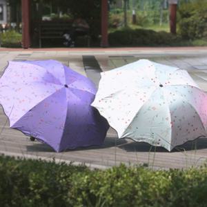 [다린] UV 자외선차단 우산 양산 플라워패턴 암막 3단 미니