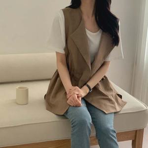 빅사이즈 406 린넨마스트링여름조끼 DBNP375
