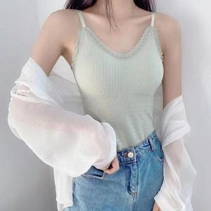 [루즈루나] 벨리타 레이스 캡내장 볼륨 업 캐미솔 브라탑 끈나시