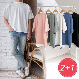[리빌모아][2+1]남성 국산 레이어드 링클프리 반팔 티셔츠 3종세트 무료배송