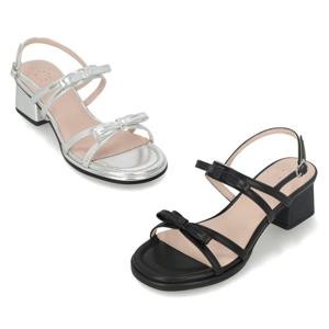[정상가 149,000원] 엘칸토 여성 리본 미들힐 샌들 4cm LCWW51I526