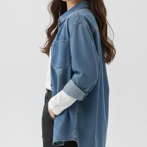 [리더스][리더스] 베이직 데님 셔츠 간절기 남녀공용 남방 (46177084)