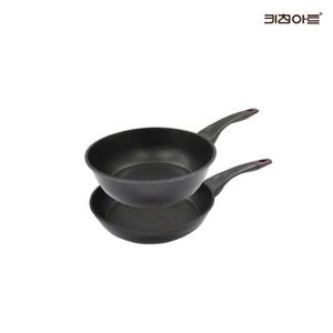 키친아트 명품 블랙 논스틱코팅 후라이팬세트 2종C 후24+멀티24